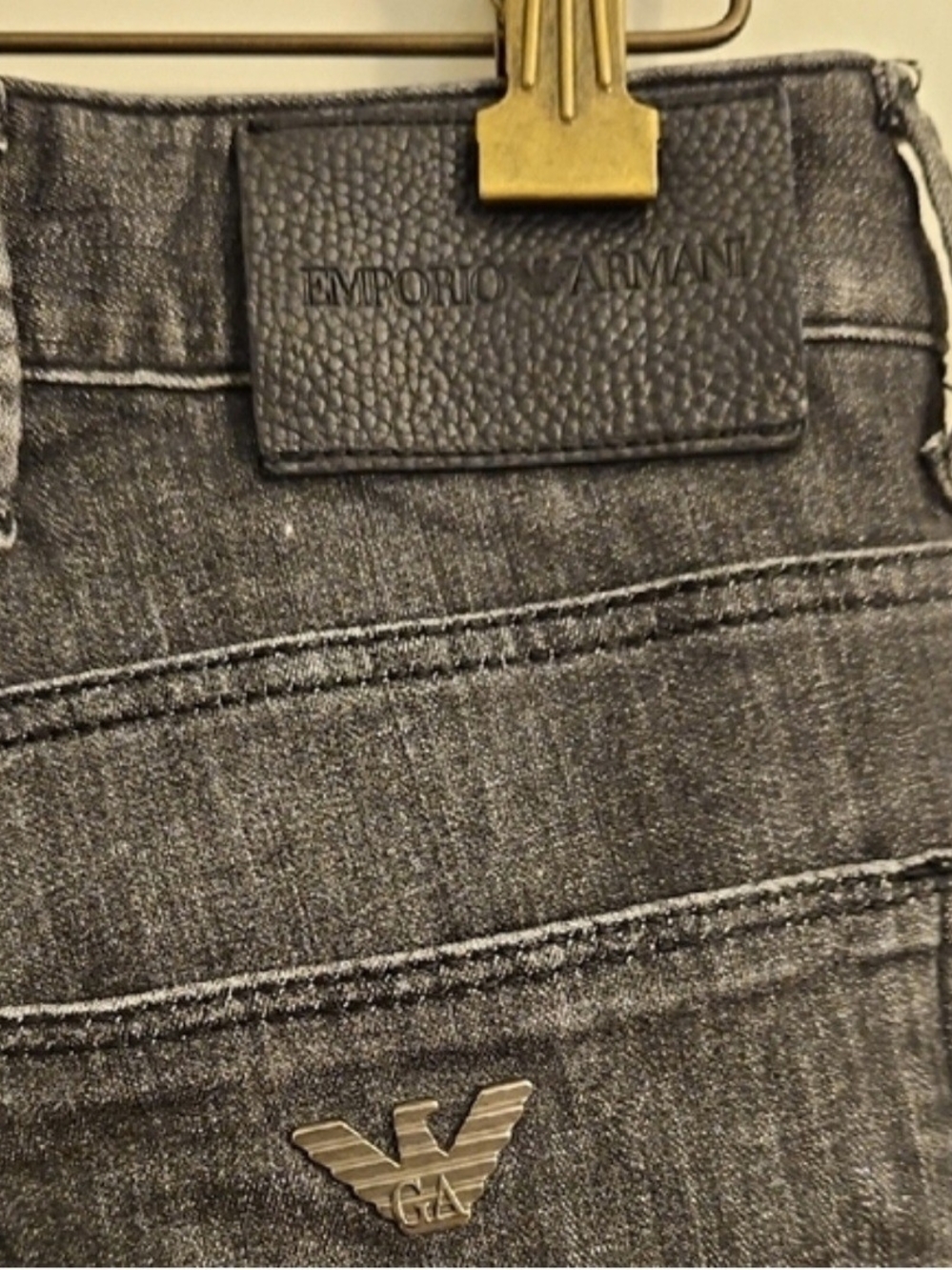 Emporio Armani Men’s Charcoal Slim Jeans